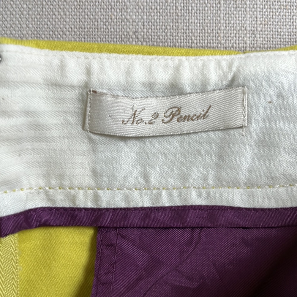 J.Crew No. 2 Pencil Skirt Chartreuse Green Size 4 - Picture 3 of 6